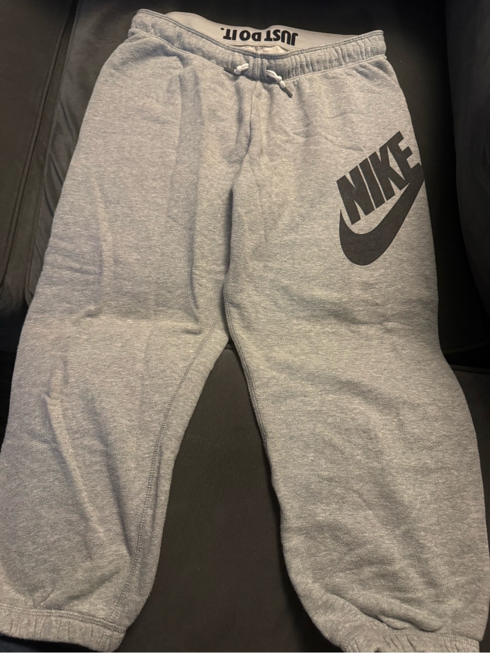 Nike Gray Jogger Sweatpants with Black Logo